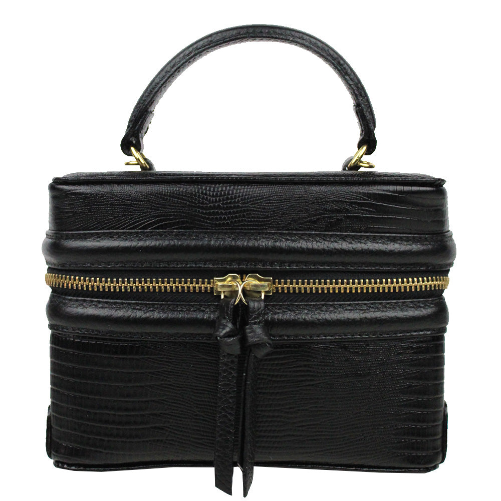 Bolsa Ivy Preto Paris com Paris Liso  Pronta Entrega