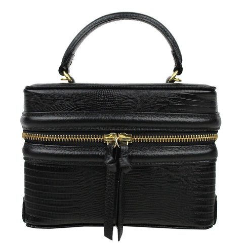 Bolsa Ivy Preto Paris com Paris Liso  Pronta Entrega