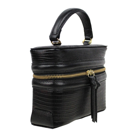 Bolsa Ivy Preto Paris com Paris Liso  Pronta Entrega