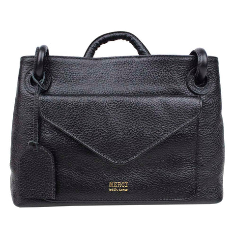 Bolsa Olivia Preto Liso Pronta Entrega