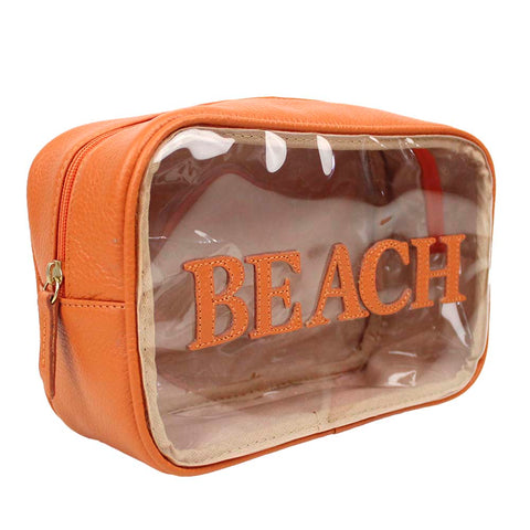 Necessaire Anne Beach Tangerina Liso Pronta Entrega