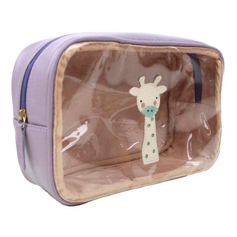 Necessaire Anne Beach Girafinha Lilás Liso com Menta Liso Pronta Entrega