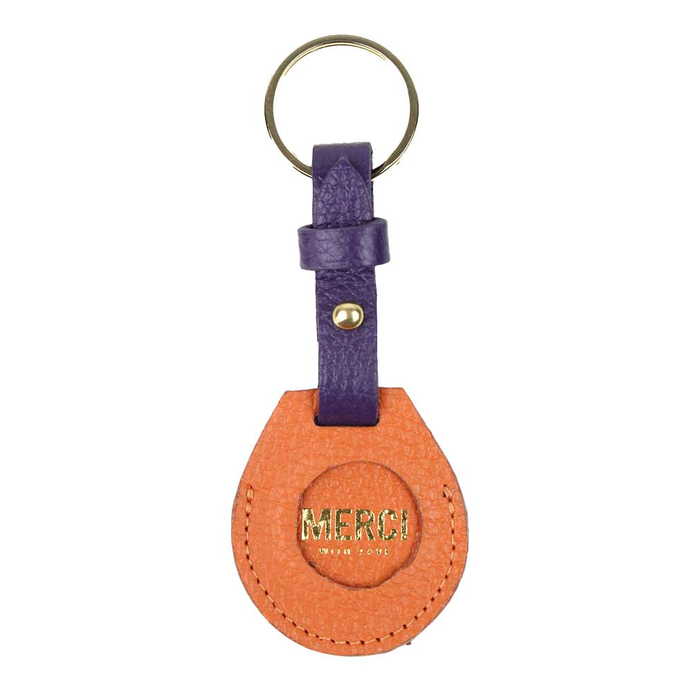 Porta Airtag Tangerina Liso com Purple Pronta Entrega