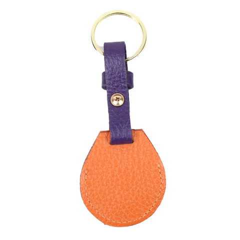 Porta Airtag Tangerina Liso com Purple Pronta Entrega