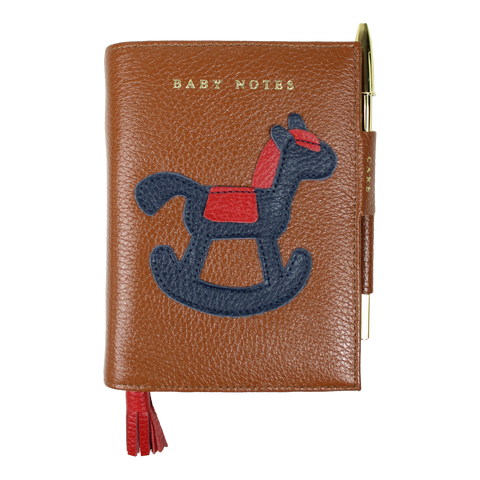 Baby Notes Little Horse Caramelo Liso com Vermelho Liso e Marinho Liso Pronta Entrega