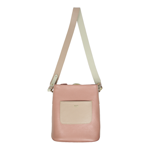 Bolsa Theresa Algodão Doce Liso com Rose Liso e Off White Liso Pronta Entrega