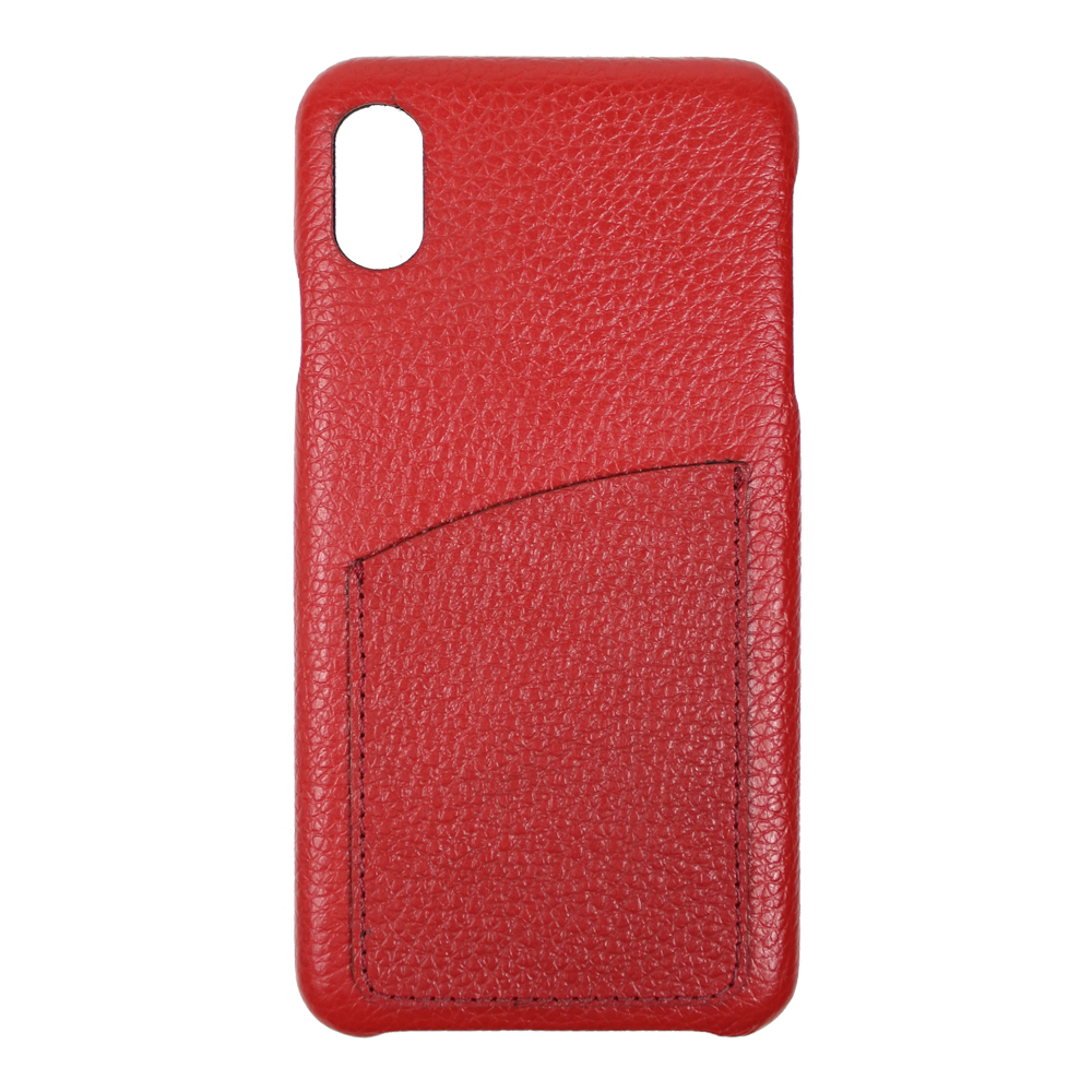 Case iPhone XS Max Com Porta Cartão Vermelho Liso Pronta Entrega
