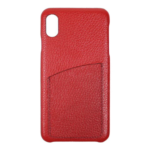 Case iPhone XS Max Com Porta Cartão Vermelho Liso Pronta Entrega