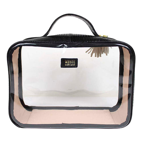 Necessaire Crystal G Preto Paris Com Off White Lesard  Pronta Entrega