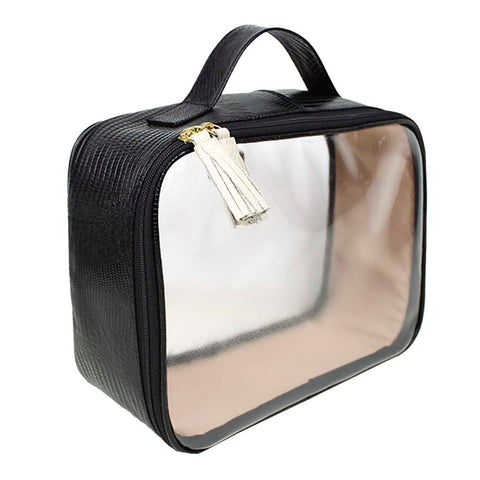 Necessaire Crystal M Preto Paris Com Off White Lesard  Pronta Entrega