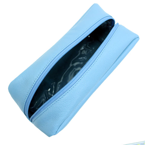 Necessaire M Little Elephant Aqua Liso com Cinza Claro Liso e Chumbo Pronta Entrega