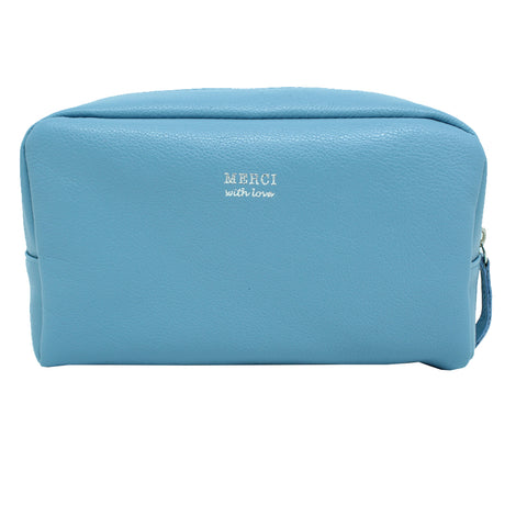 Necessaire M Little Elephant Aqua Liso com Cinza Claro Liso e Chumbo Pronta Entrega