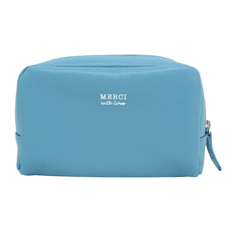 Necessaire P Little Elephant Aqua Liso com Cinza Claro Liso e Chumbo Pronta Entrega