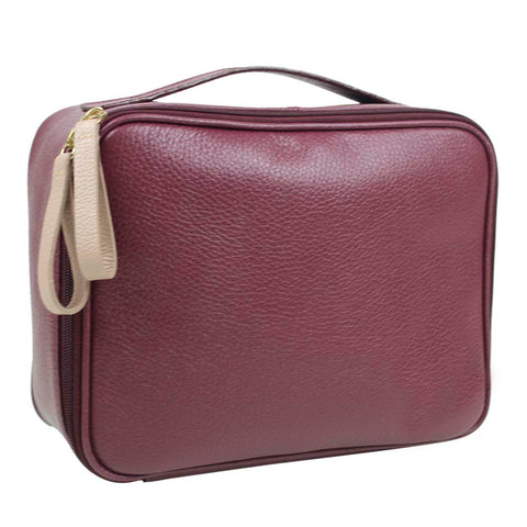 Necessaire Sarah Burgundy Liso com Rose Liso Pronta Entrega