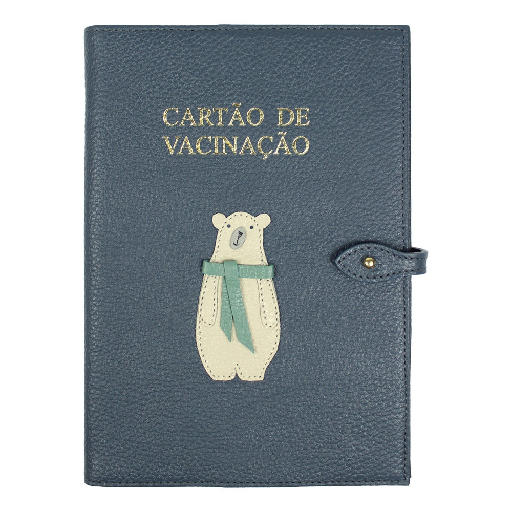 Porta Cartão de Vacina Urso Polar Oceano Jade Pronta Entrega