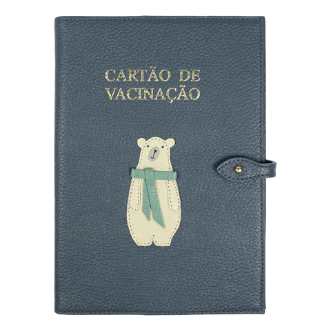 Porta Cartão de Vacina Urso Polar Oceano Jade Pronta Entrega