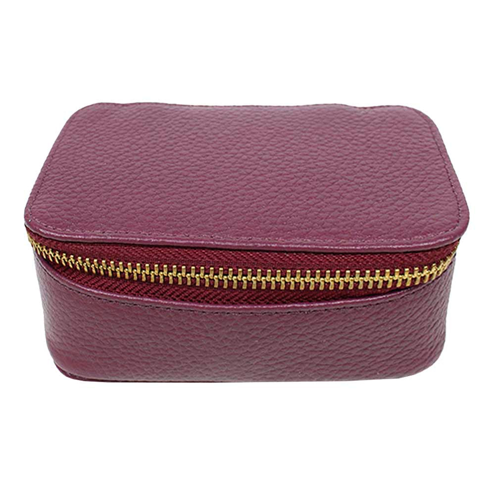 Porta Joias Mini Helena Burgundy Liso Pronta Entrega