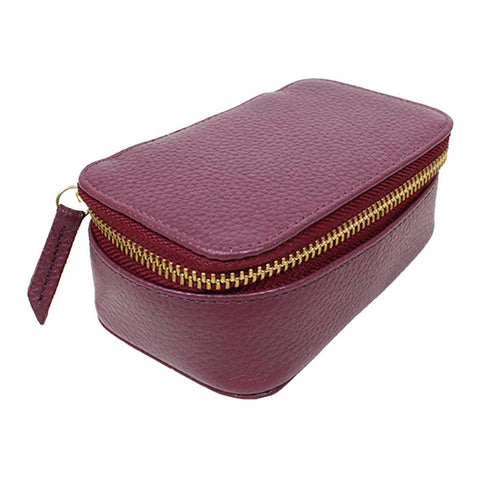 Porta Joias Mini Helena Burgundy Liso Pronta Entrega