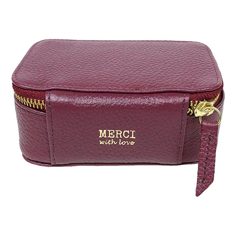 Porta Joias Mini Helena Burgundy Liso Pronta Entrega