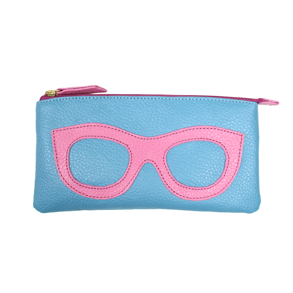 Porta Óculos Lunettes Aqua Liso com Rosa Orquídea Pronta Entrega