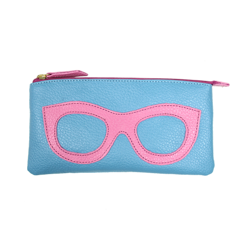 Porta Óculos Lunettes Aqua Liso com Rosa Orquídea Pronta Entrega