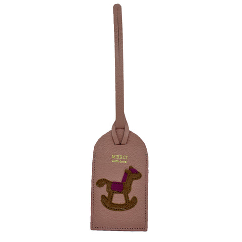 Tag de Mala Little Horse Algodão Doce Liso com Caramelo Liso e Fúcsia Liso Pronta Entrega